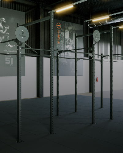 Une cage de CrossFit® dans une box de CrossFit® ou une salle de sport